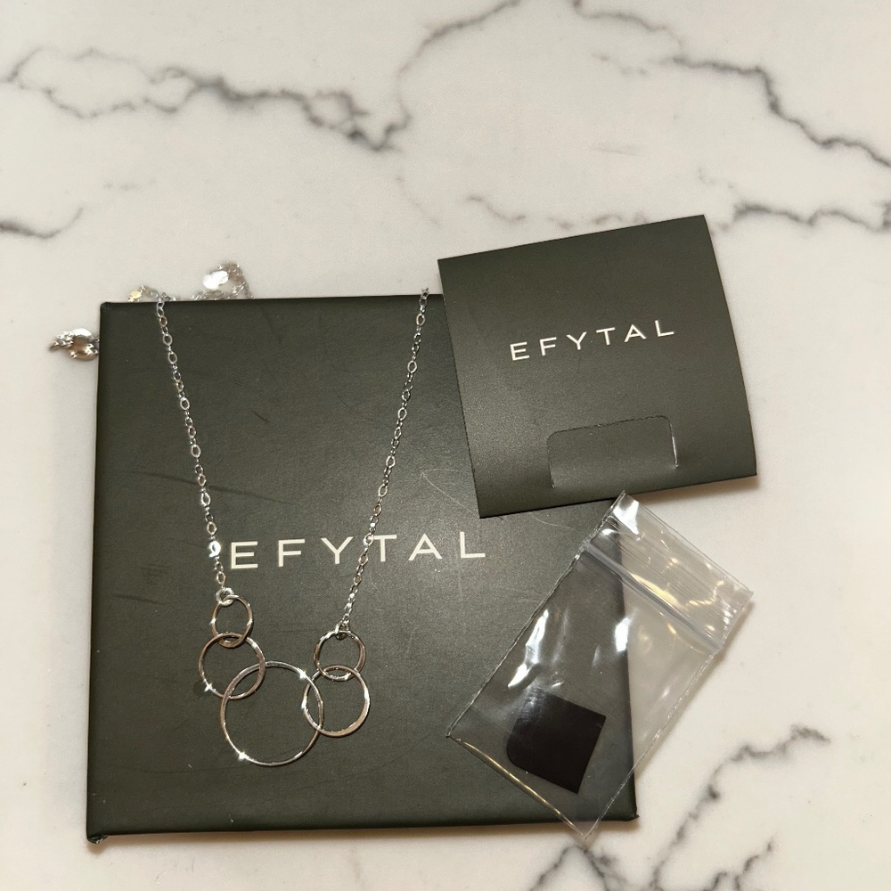 EFYTAL 50th Birthday Gifts for Her, Sterling Silver 5 Circle Necklace BWT